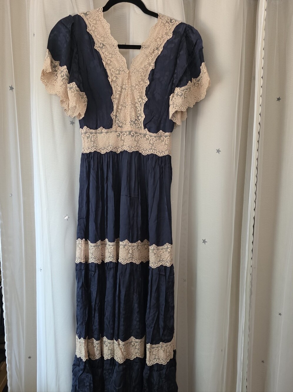 🍒NWT🍒 SPELL OCEAN GOWN DARKEST SAPPHIRE - Picture 8 of 10